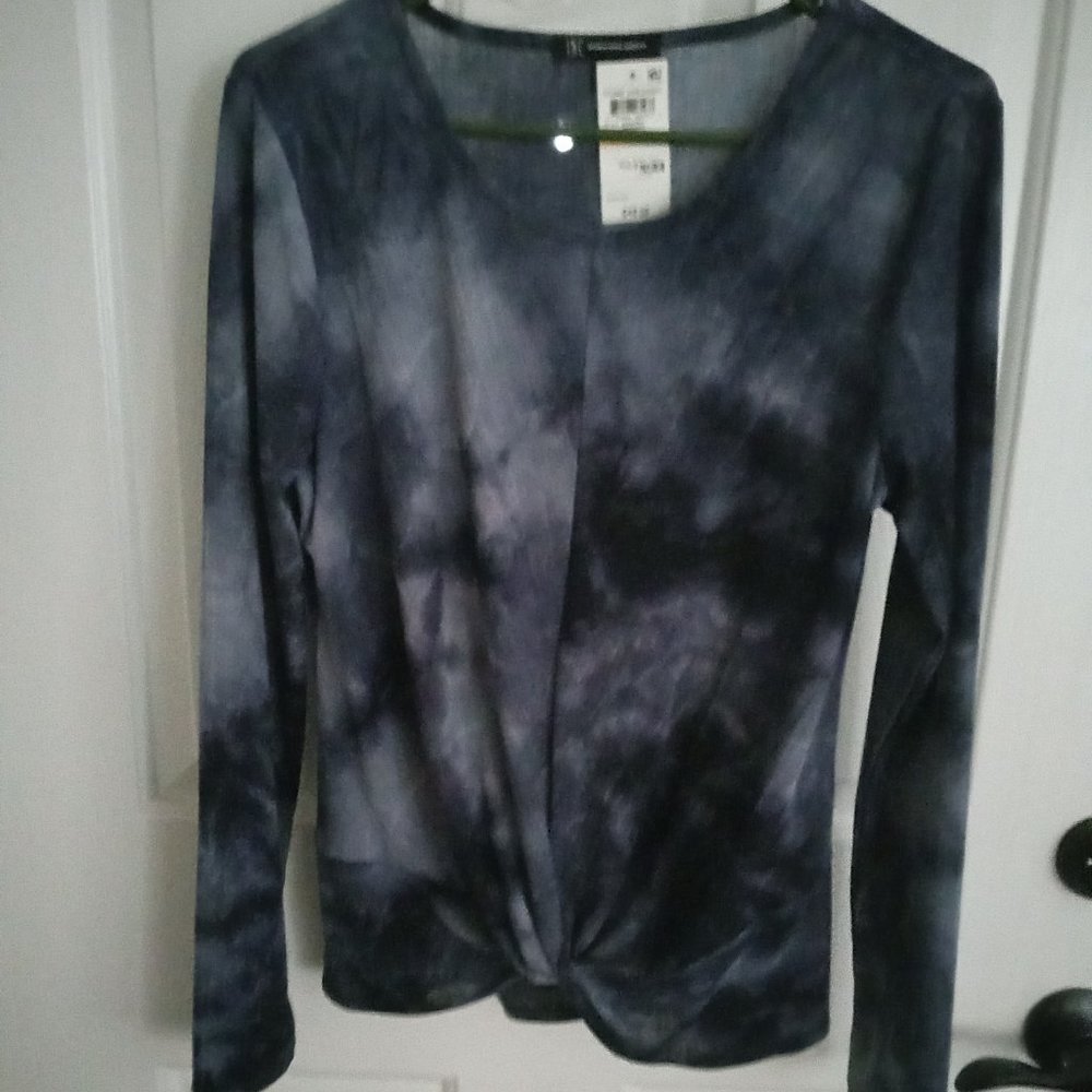 I.N.C Denim Dressing Pullover Blouse NWT